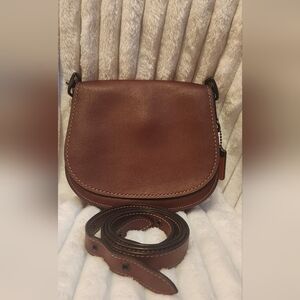 Coach 1941 Glovetanned Leather Saddle Bag Burgandy